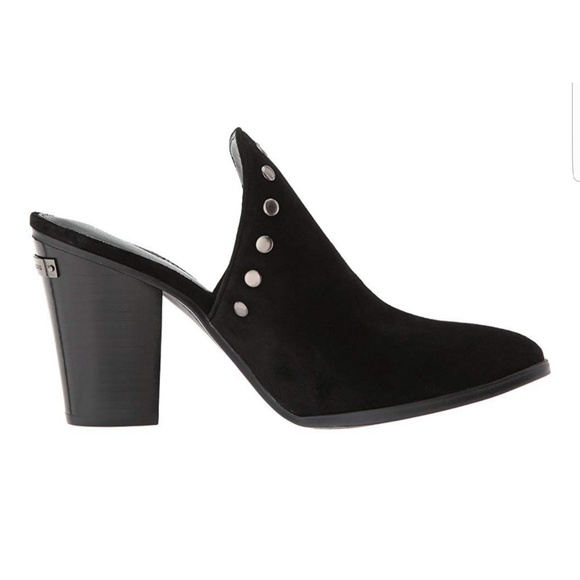 Micheal Kors Louise suede mules w/ gunmetal studs - Picture 3 of 6